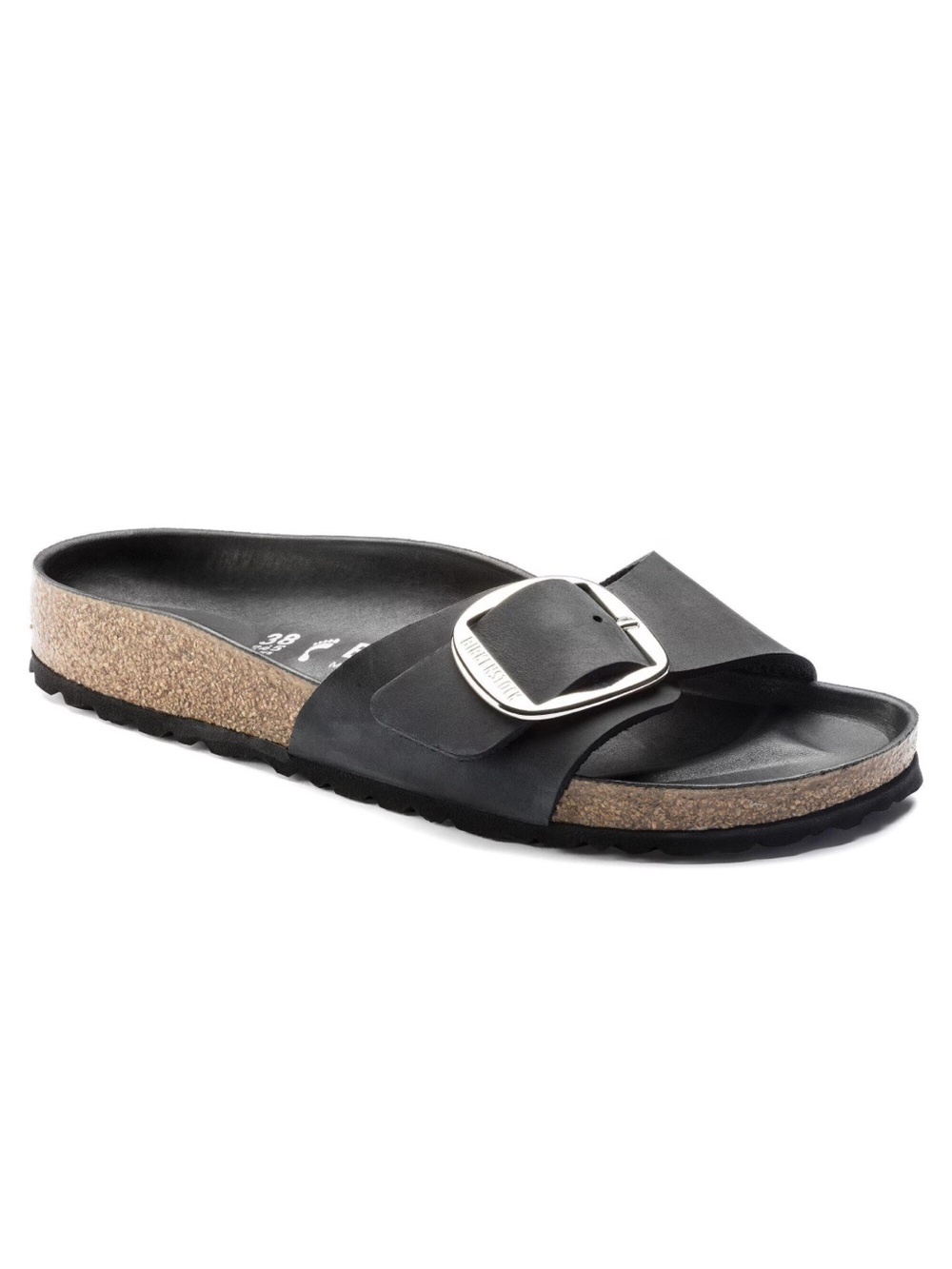 Birkenstock Black Madrid Big Buckle Slide Sandal